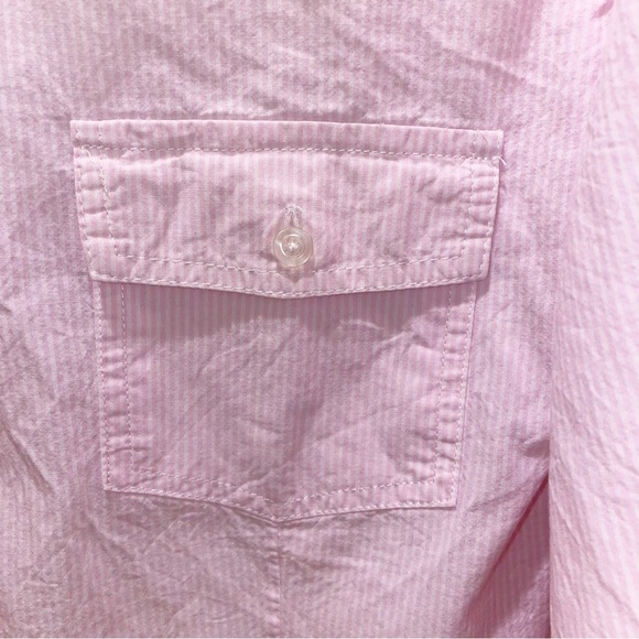 Love 4 Truth Button Down Pinstriped Long Sleeve Collared Blouse Pink & White 3X - Picture 7 of 9
